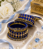 Blue silk thread bangle set