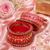 Pink silk thread bangle set