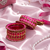 Magenta silk thread bangle set