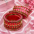 Pink silk thread bangle set