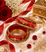 Designer Red Silk Thread Bangles
