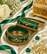 Designer green silk thread bangles