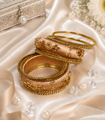 Designer beige silk thread bangles
