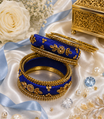 Designer blue silk thread bangles
