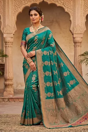 fancy designer banarasi Silk Blend  saree