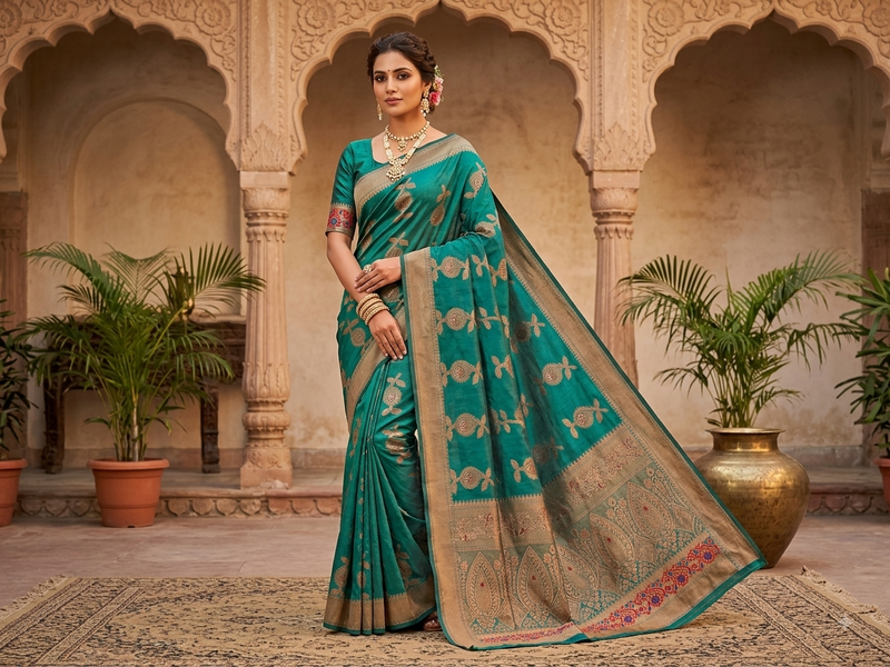 fancy designer banarasi Silk Blend  saree