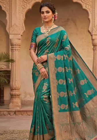 fancy designer banarasi Silk Blend  saree