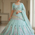blue printed lehenga choli set