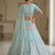blue printed lehenga choli set