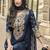 Blue silk blend  zari embroidered sequins elegant sharara suit