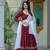maroon silk blend embroidered navratri lehenga choli