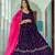 purple silk blend embroidered navratri lehenga choli