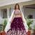 wine embroidered lehenga choli set with dupatta