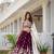 wine embroidered lehenga choli set with dupatta