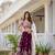 wine embroidered lehenga choli set with dupatta
