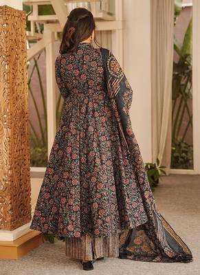 black digital print maslin anarkali  2