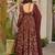 brown digital print maslin anarkali 