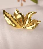 Gold tone leaf statement ring