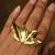 Gold tone leaf statement ring