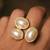 Gold tone pearl statement ring