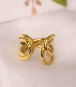 Twisted gold tone statement ring