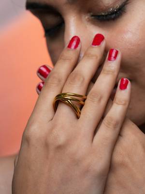 Twisted gold tone statement ring 4