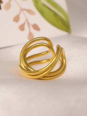 Twisted gold tone statement ring 5