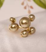 Multi pearl gold tone statement ring