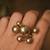 Multi pearl gold tone statement ring