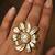 Floral gold tone statement ring