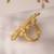 Floral gold tone statement ring