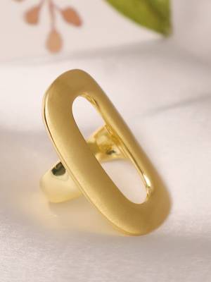 Oval gold tone statement ring 5