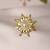 Pearl floral gold tone ring