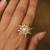Pearl floral gold tone ring