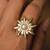 Pearl floral gold tone ring