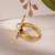 Pearl floral gold tone ring