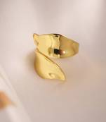 Curved gold tone statement ring