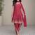 pink embroidered silk free size stitched kurta set