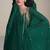 green embroidered silk free size stitched kurta set