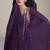 purple embroidered silk free size stitched kurta set