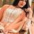 peach embroidered georgette semi-stitched kurta set