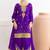 purple embroidered chinnon free size stitched kurta set