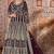 wine embroidered butterfly net semi - stitched kurta set