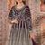 wine embroidered butterfly net semi - stitched kurta set