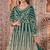 teal embroidered butterfly net semi - stitched kurta set