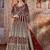 maroon embroidered butterfly net semi - stitched kurta set