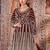 maroon embroidered butterfly net semi - stitched kurta set