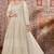 cream embroidered butterfly net semi - stitched kurta set