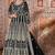 black embroidered butterfly net semi - stitched kurta set