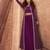 wine embroidered chinon stitched crop top jacket with skirt